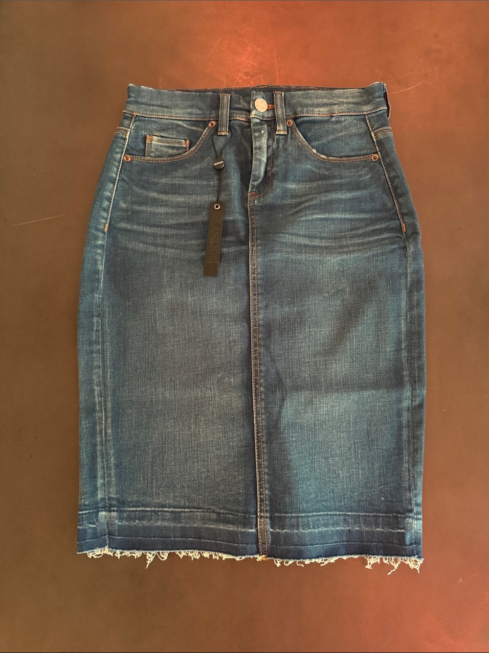 Blank NYC Blue Denim Pencil Skirt
